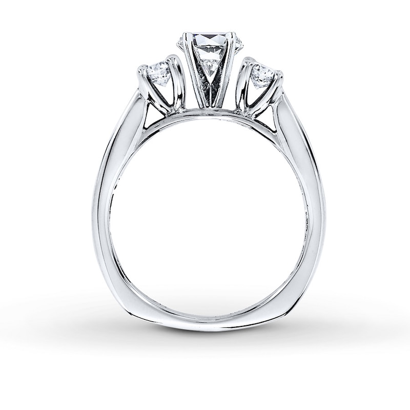 Main Image 2 of Previously Owned Diamond Ring Setting 3/4 ct tw Round Ideal-cut 18K White Gold
