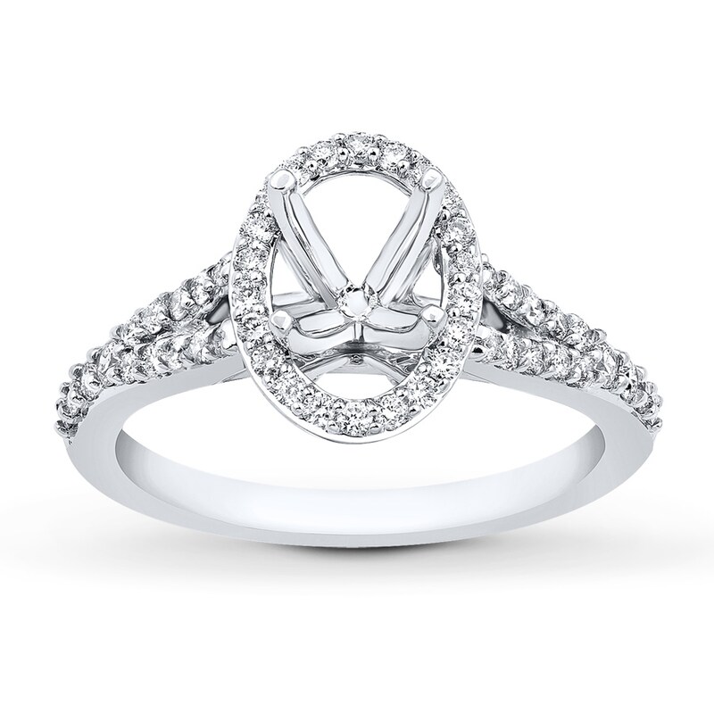 Previously Owned Diamond Engagement Ring Setting / ct tw 14K White Gold