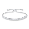 Thumbnail Image 1 of Previously Owned Diamond Bolo Bracelet 1/4 ct tw Round-cut Sterling Silver