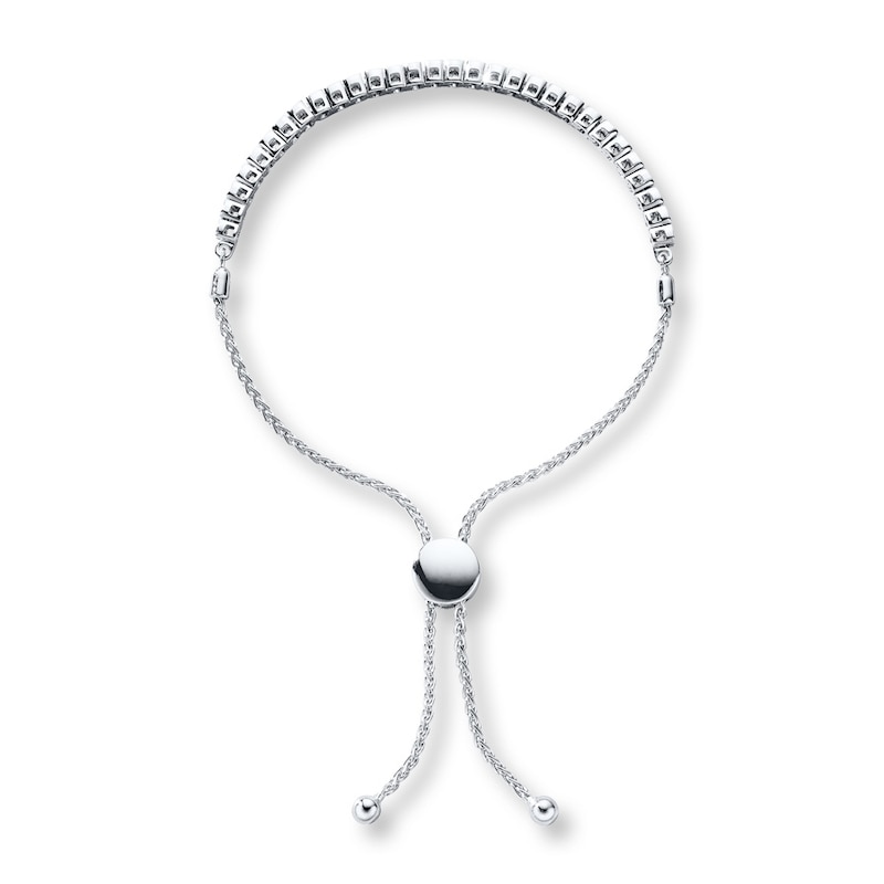 Main Image 2 of Previously Owned Diamond Bolo Bracelet 1/4 ct tw Round-cut Sterling Silver
