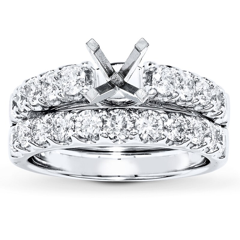Main Image 1 of Previously Owned Diamond Bridal Setting 1-1/2 ct tw Round-cut Platinum