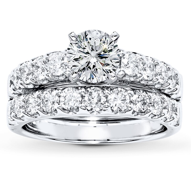 Main Image 3 of Previously Owned Diamond Bridal Setting 1-1/2 ct tw Round-cut Platinum