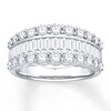 Thumbnail Image 1 of Previously Owned Diamond Anniversary Band 2 ct tw Round/Baguette 14K White Gold