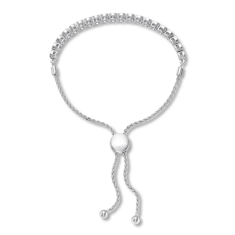Main Image 3 of Previously Owned Diamond Bolo Bracelet 1 carat tw Round-cut Sterling Silver