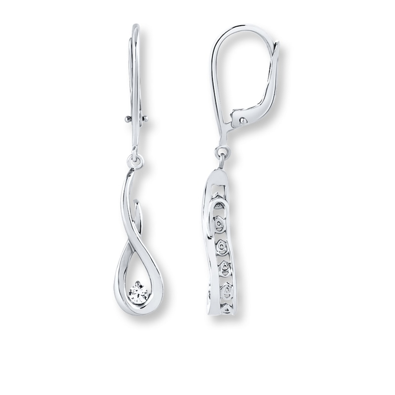 Main Image 1 of Previously Owned Diamond Earrings 1/6 ct tw Round-cut Sterling Silver