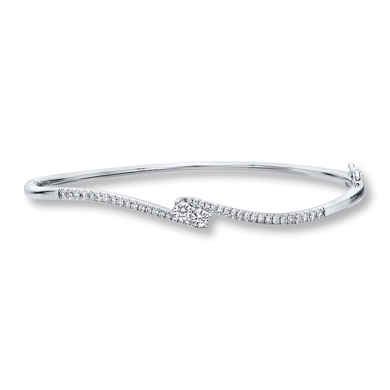 Main Image 1 of Previously Owned Ever Us Bangle Bracelet 1/2 ct tw Diamonds 14K White Gold