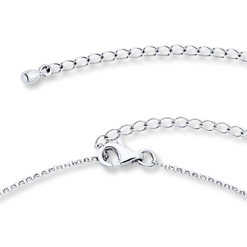 Main Image 3 of Previously Owned Bezel-set Diamond Choker Necklace 1/4 ct tw 10K White Gold