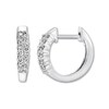 Thumbnail Image 1 of Previously Owned Diamond Hoop Earrings 1/4 ct tw Round-cut 10K White Gold