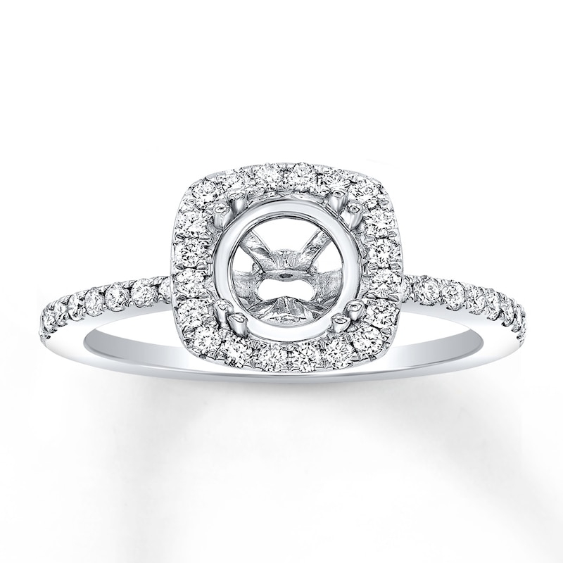 Main Image 1 of Previously Owned Diamond Ring Setting 1/3 ct tw Round-cut 14K White Gold
