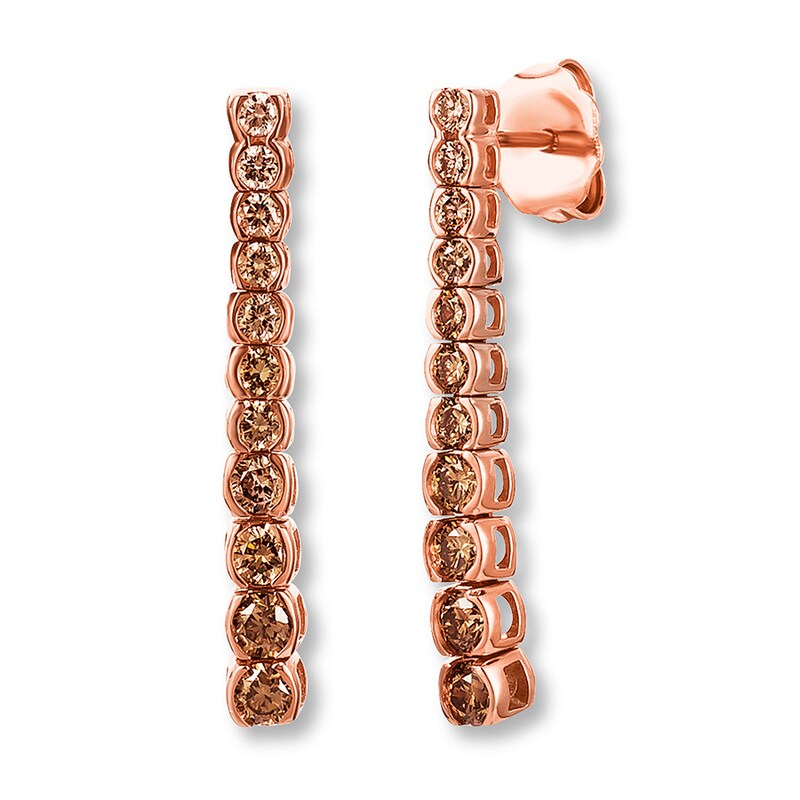 Main Image 1 of Previously Owned Le Vian Chocolate Ombre Earrings 3/4 ct tw Diamonds 14K Gold