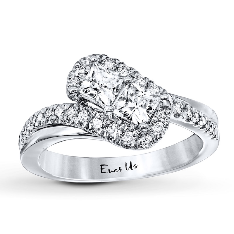 Main Image 4 of Previously Owned Ever Us Two-Stone Ring 1 ct tw Diamonds 14K White Gold