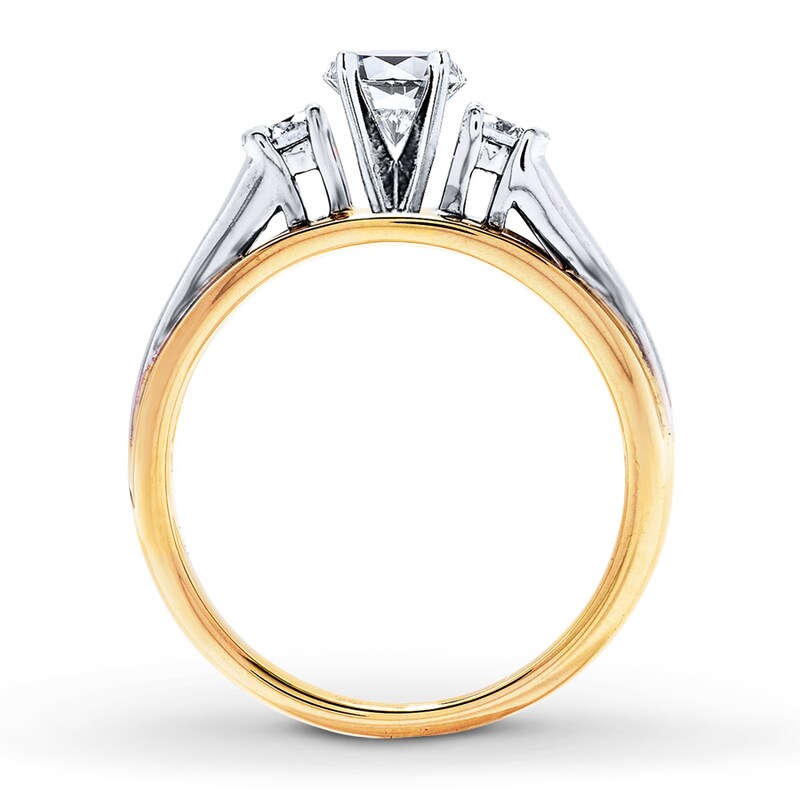 Main Image 2 of Previously Owned Diamond Ring Setting 1/8 ct tw Round-cut 14K Two-Tone Gold