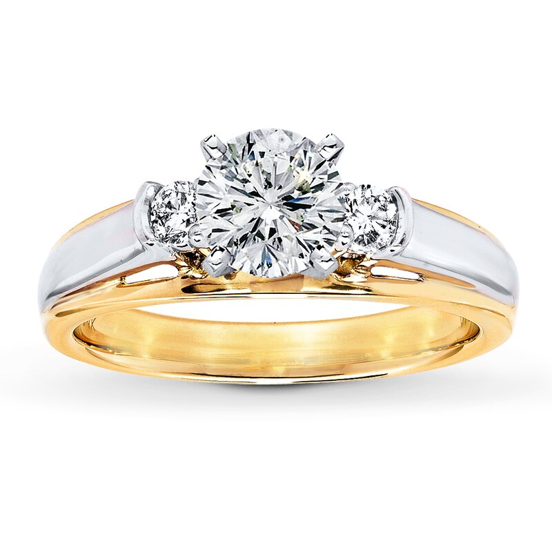 Main Image 3 of Previously Owned Diamond Ring Setting 1/8 ct tw Round-cut 14K Two-Tone Gold