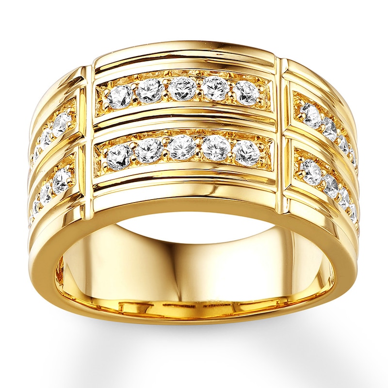Main Image 1 of Previously Owned Men's Diamond Band 1 carat tw Round-cut 14K Yellow Gold