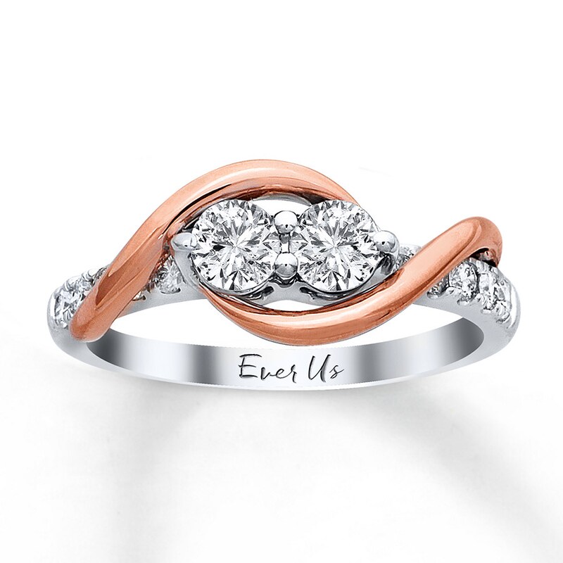 Main Image 1 of Previously Owned Ever Us Two-Stone Ring 3/4 ct tw Diamonds 14K Two-Tone Gold