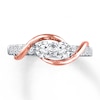 Thumbnail Image 4 of Previously Owned Ever Us Two-Stone Ring 3/4 ct tw Diamonds 14K Two-Tone Gold