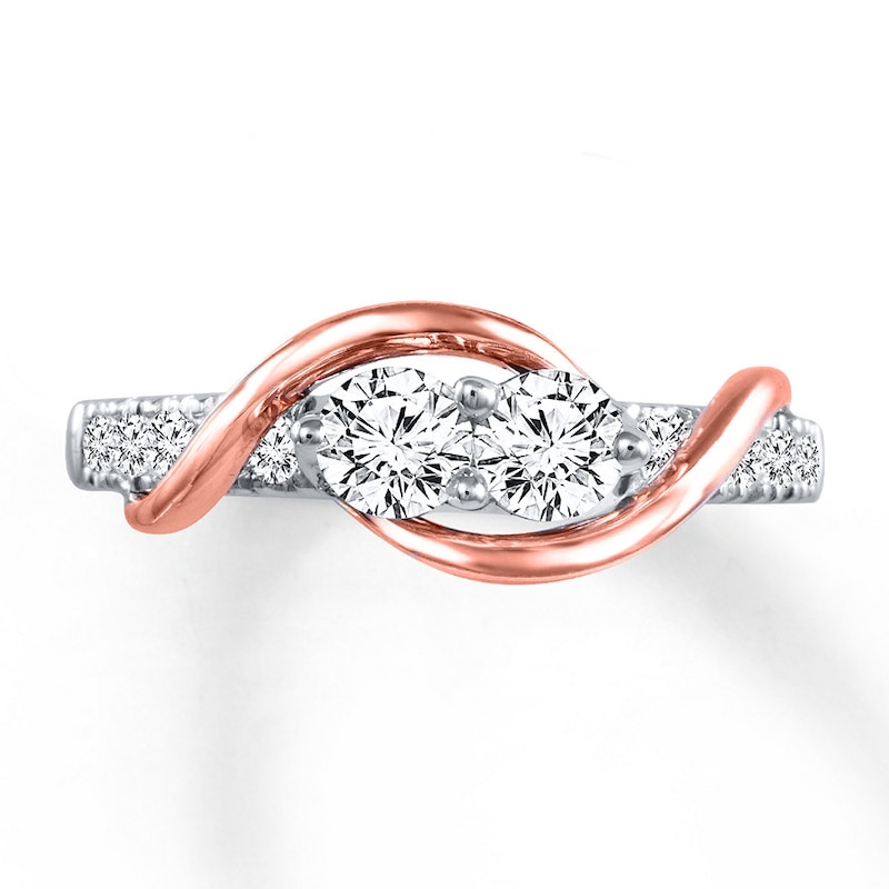 Main Image 4 of Previously Owned Ever Us Two-Stone Ring 3/4 ct tw Diamonds 14K Two-Tone Gold