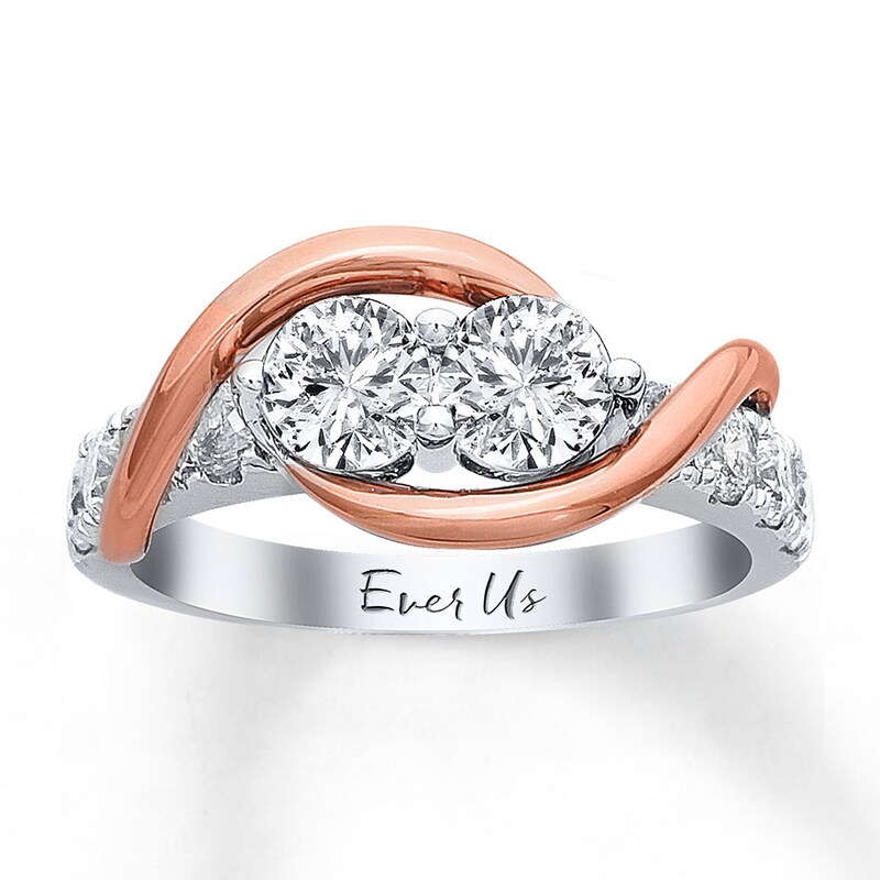 Main Image 1 of Previously Owned Ever Us Two-Stone Ring 1-1/2 ct tw Diamonds 14K Two-Tone Gold