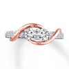 Thumbnail Image 4 of Previously Owned Ever Us Two-Stone Ring 3/4 ct tw Diamonds 14K Two-Tone Gold