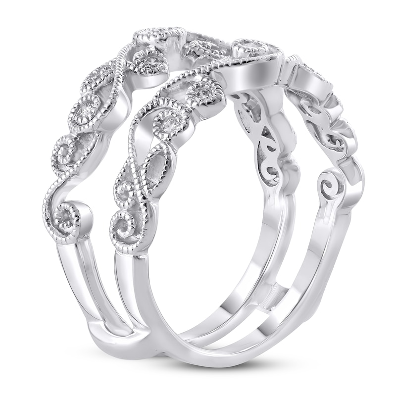Main Image 2 of Previously Owned Diamond Enhancer Ring 1/8 ct tw Round 14K White Gold