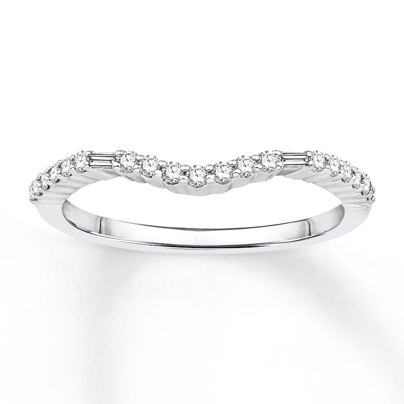 Main Image 1 of Previously Owned Diamond Anniversary Band 1/5 ct tw Round/Baguette 14K White Gold