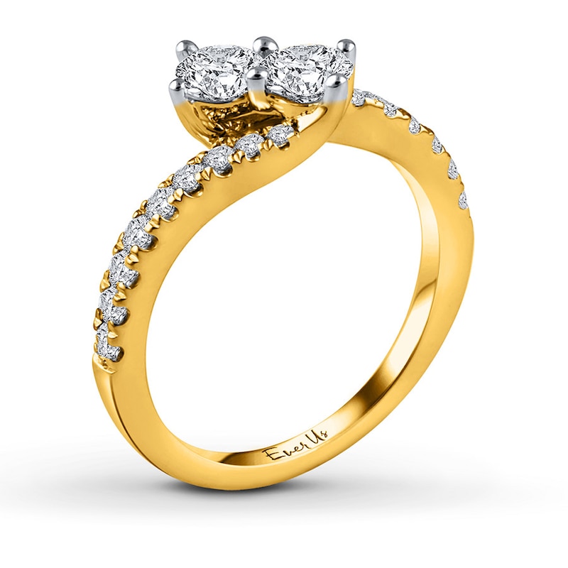Main Image 2 of Previously Owned Ever Us Two-Stone Ring 1 ct tw Diamonds 14K Yellow Gold