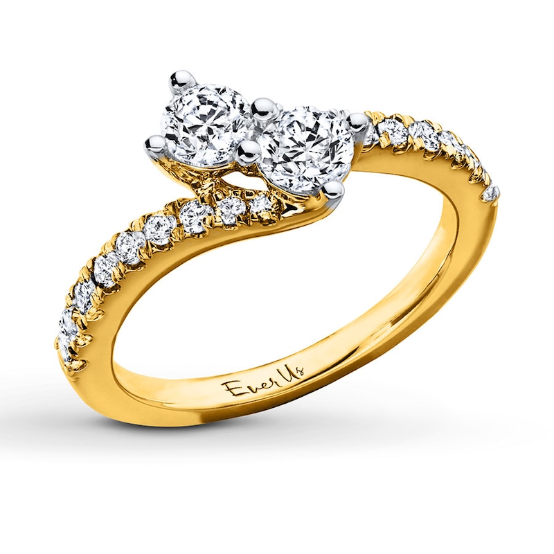 Main Image 3 of Previously Owned Ever Us Two-Stone Ring 1 ct tw Diamonds 14K Yellow Gold
