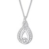 Thumbnail Image 1 of Previously Owned Interwoven Diamond Necklace 1/5 ct tw Round-cut 10K White Gold