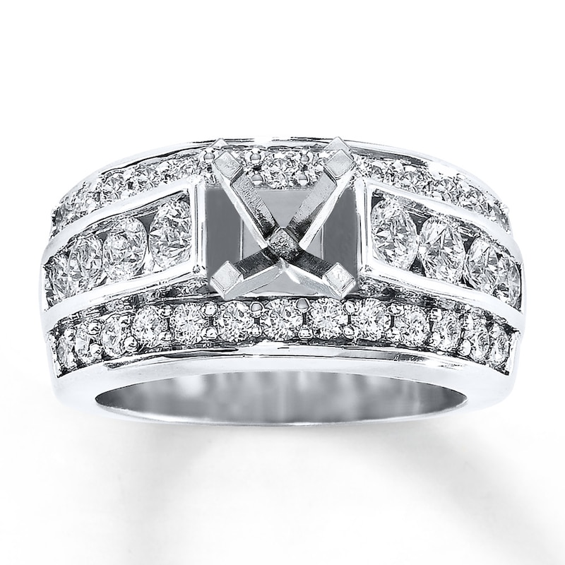 Main Image 1 of Previously Owned Diamond Ring Setting 1-5/8 ct tw Round-cut 14K White Gold