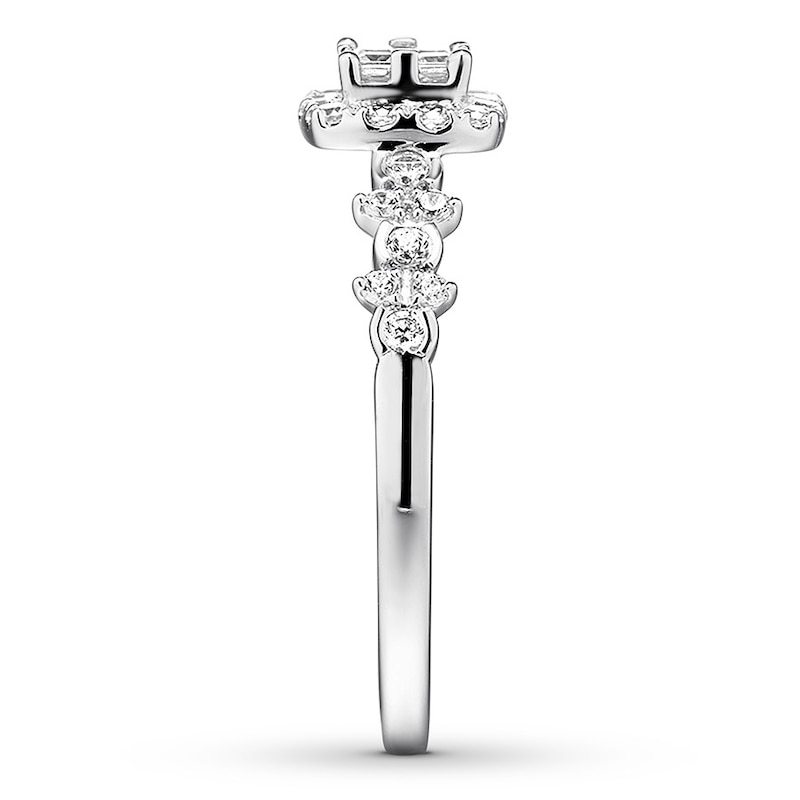 Main Image 3 of Previously Owned Diamond Promise Ring 1/2 ct tw Princess-cut 10K White Gold