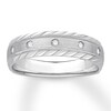 Thumbnail Image 1 of Previously Owned Men's Diamond Band 1/15 ct tw Round-cut 10K White Gold