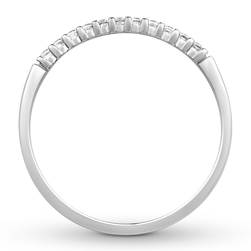 Main Image 2 of Previously Owned Diamond Anniversary Band 1/10 ct tw Round-cut 10K White Gold