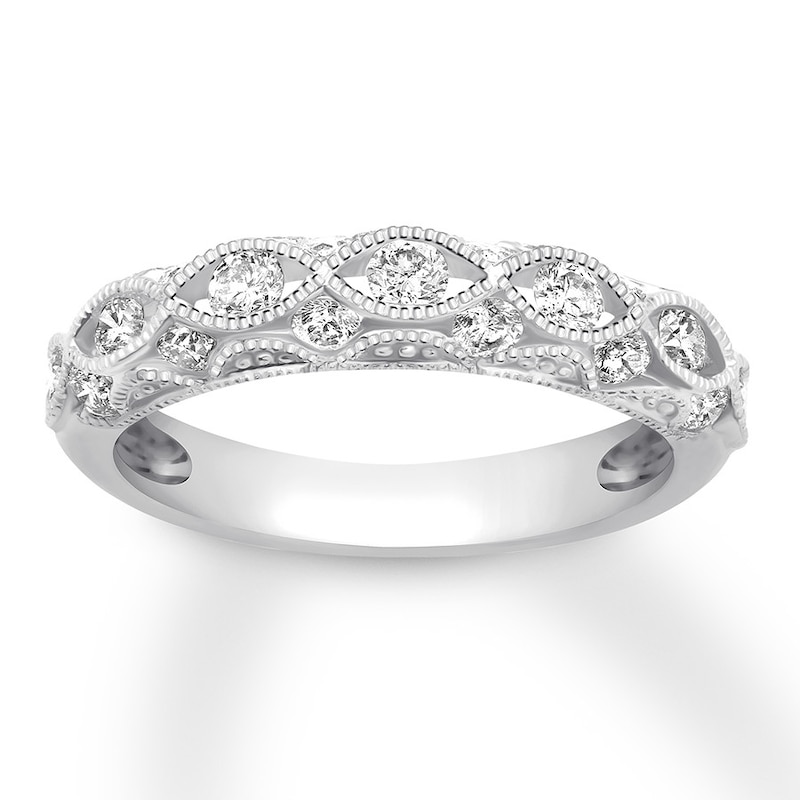 Previously Owned Diamond Anniversary Ring / ct tw Round 10K White Gold