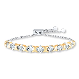 Previously Owned Bolo Bracelet 3/8 ct tw Diamonds Sterling Silver/10K Gold