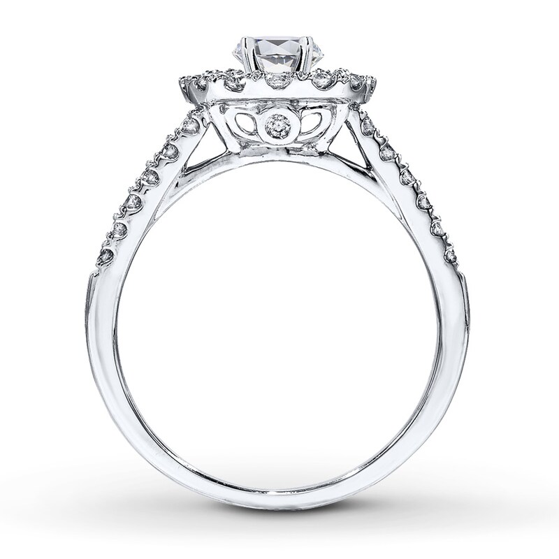 Main Image 2 of Previously Owned Diamond Ring Setting 3/4 ct tw Round-cut 14K White Gold