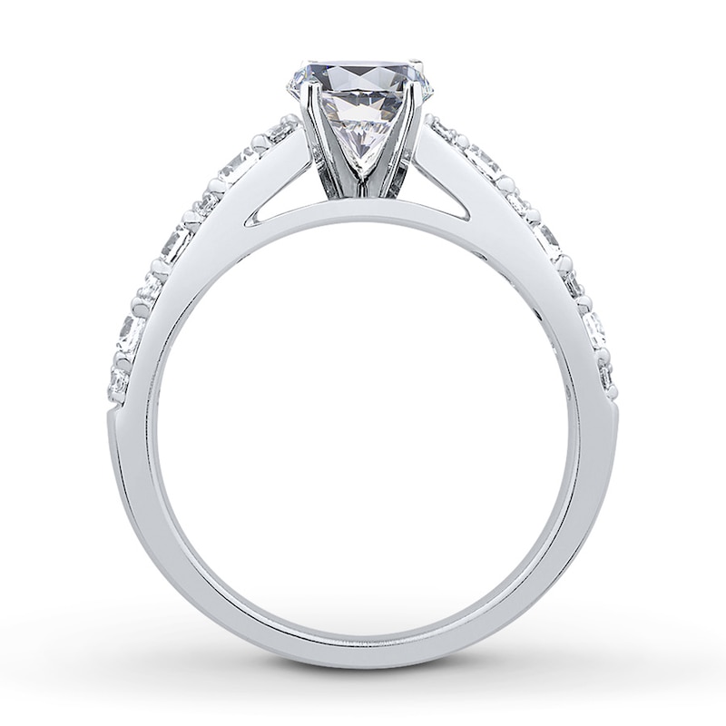 Main Image 2 of Previously Owned Colorless Diamond Ring Setting 3/4 ct tw Round 14K White Gold