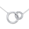 Thumbnail Image 1 of Previously Owned Miracle Links Necklace 1/10 ct tw Diamonds 10K White Gold