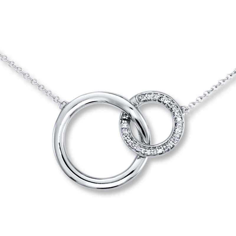 Main Image 1 of Previously Owned Miracle Links Necklace 1/10 ct tw Diamonds 10K White Gold