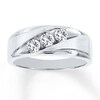 Thumbnail Image 1 of Previously Owned Men's Diamond Band 5/8 ct tw Round-cut 10K White Gold