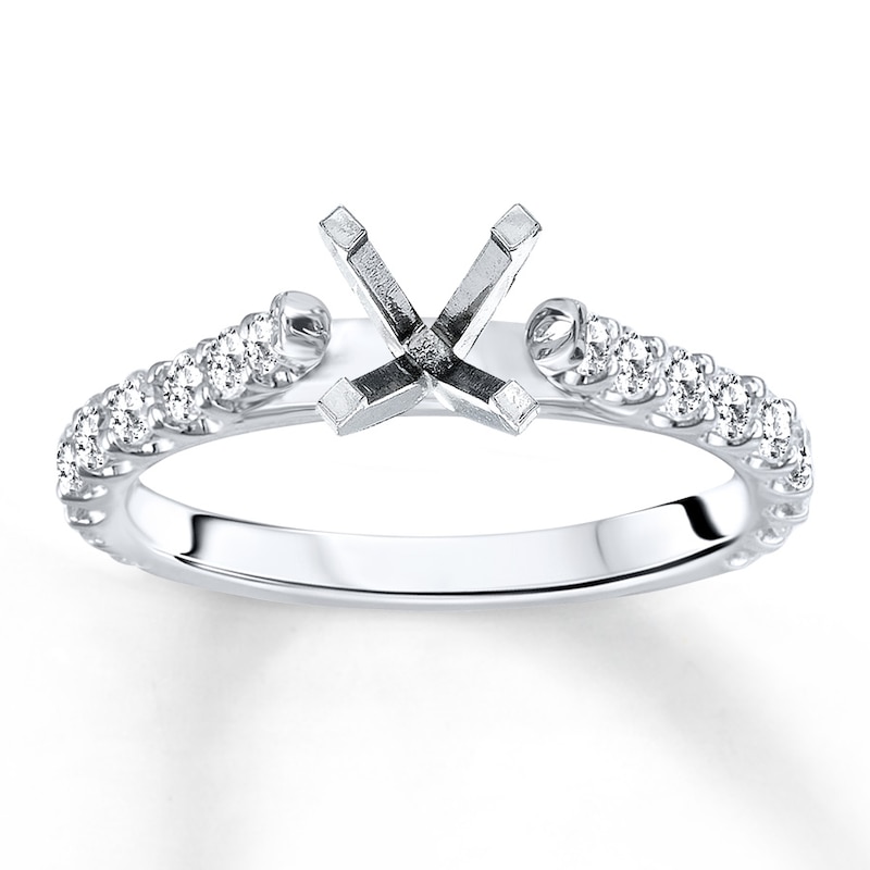 Main Image 1 of Previously Owned Diamond Ring Setting 5/8 carat tw Round 14K White Gold
