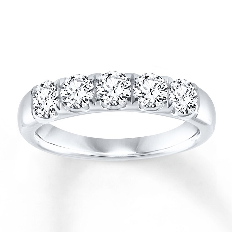 Main Image 1 of Previously Owned Diamond Anniversary Band 1 ct tw Round-cut 14K White Gold