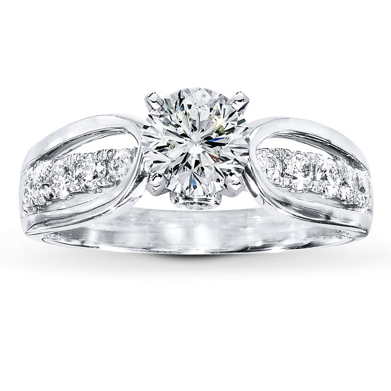 Main Image 3 of Previously Owned Diamond Ring Setting 3/8 ct tw Round-cut 14K White Gold