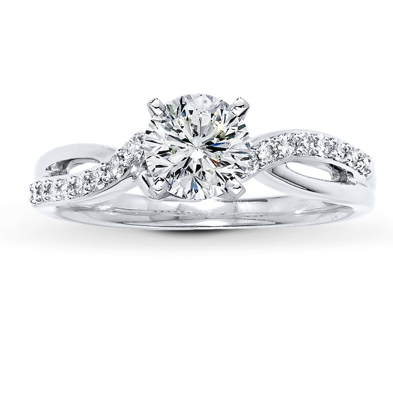 Main Image 3 of Previously Owned Diamond Ring Setting 1/6 ct tw Round-cut 14K White Gold