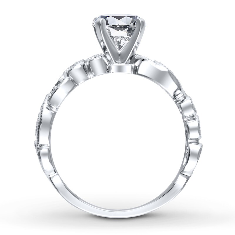 Main Image 2 of Previously Owned Diamond Ring Setting 1/15 ct tw Bezel-set Round 14K White Gold