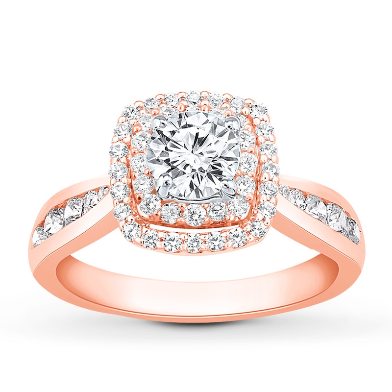 Previously Owned Diamond Engagement Ring 7/8 ct tw Round-cut 14K Rose Gold