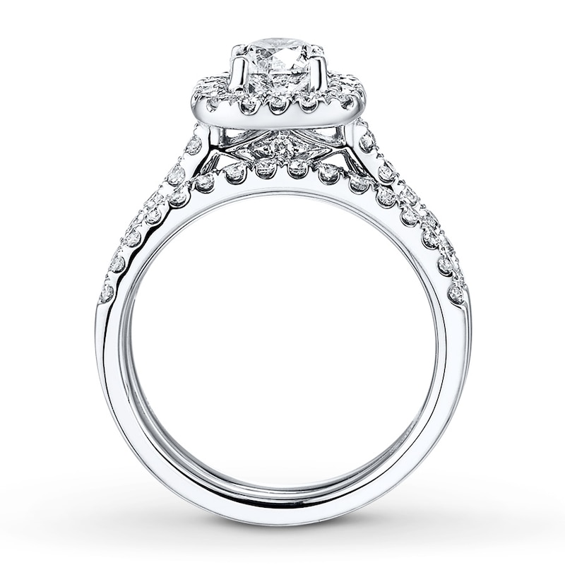 Main Image 2 of Previously Owned Diamond Bridal Set 1 ct tw Round-cut 14K White Gold
