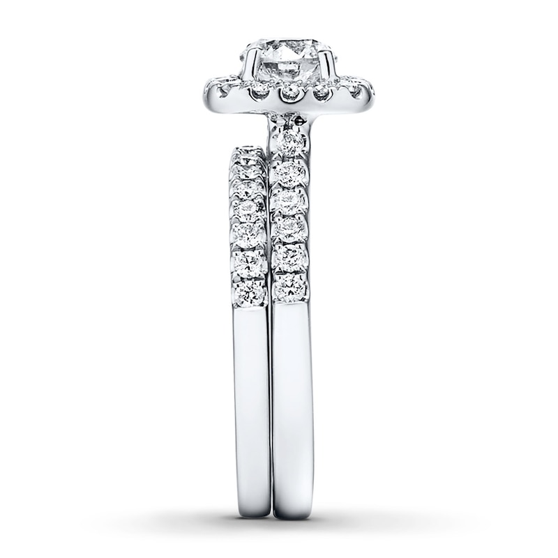 Main Image 3 of Previously Owned Diamond Bridal Set 1 ct tw Round-cut 14K White Gold