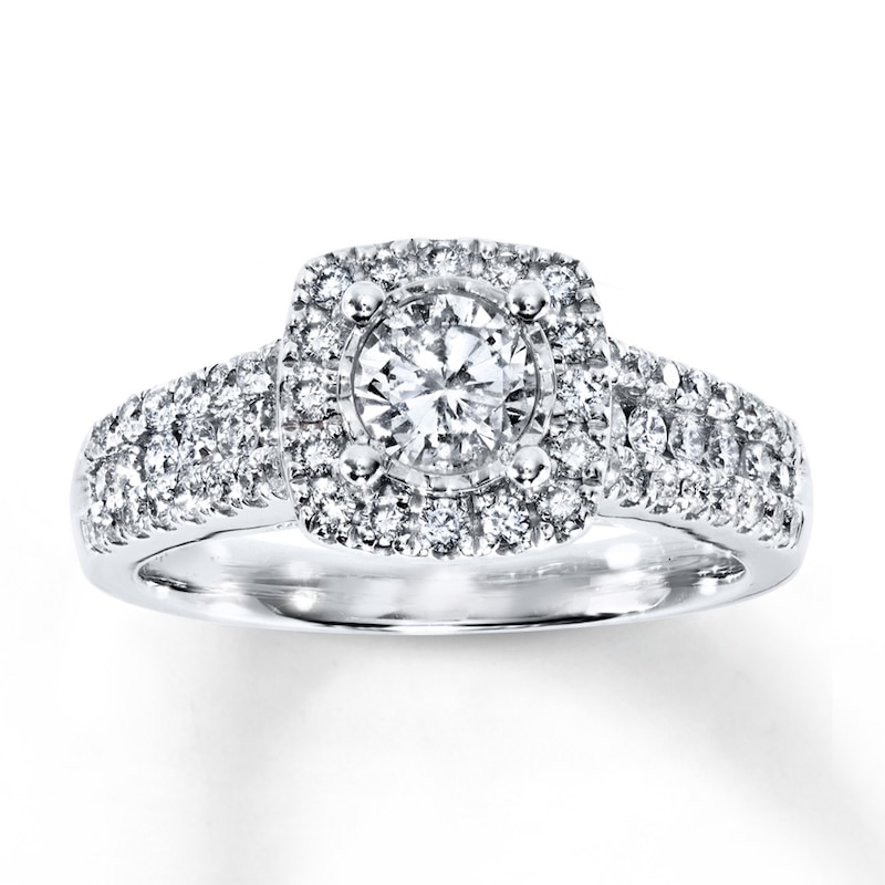 Main Image 1 of Previously Owned Diamond Engagement Ring 1 ct tw Round-cut 14K White Gold