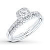 Thumbnail Image 4 of Previously Owned Diamond Bridal Set 1/2 ct tw Round-cut 14K White Gold