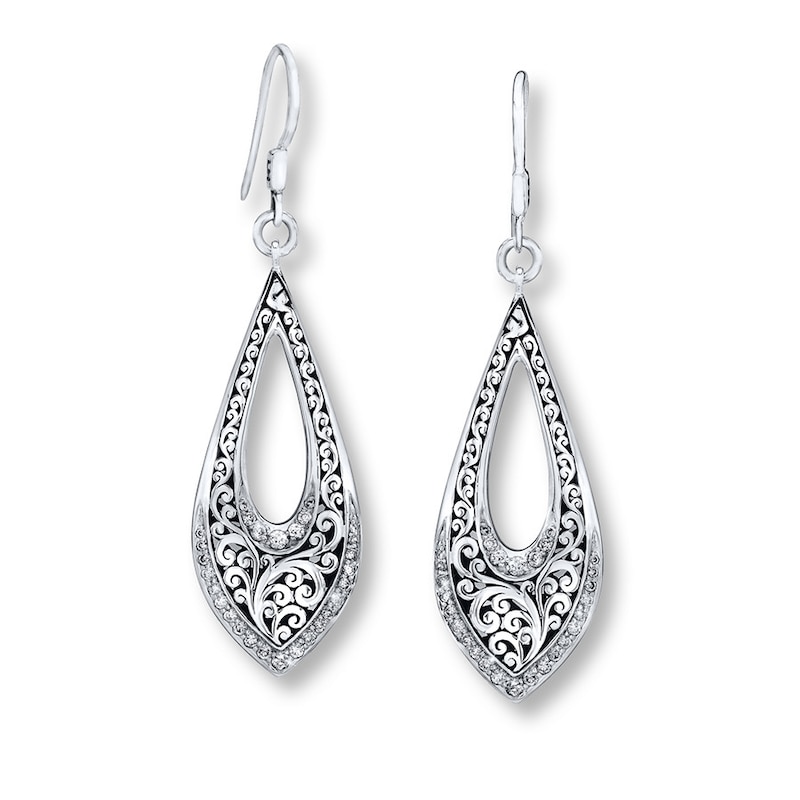 Main Image 1 of Previously Owned Lois Hill Earrings 5/8 ct tw Diamonds Sterling Silver